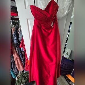 Alfred Angelo Red Ruched Sweetheart Gown